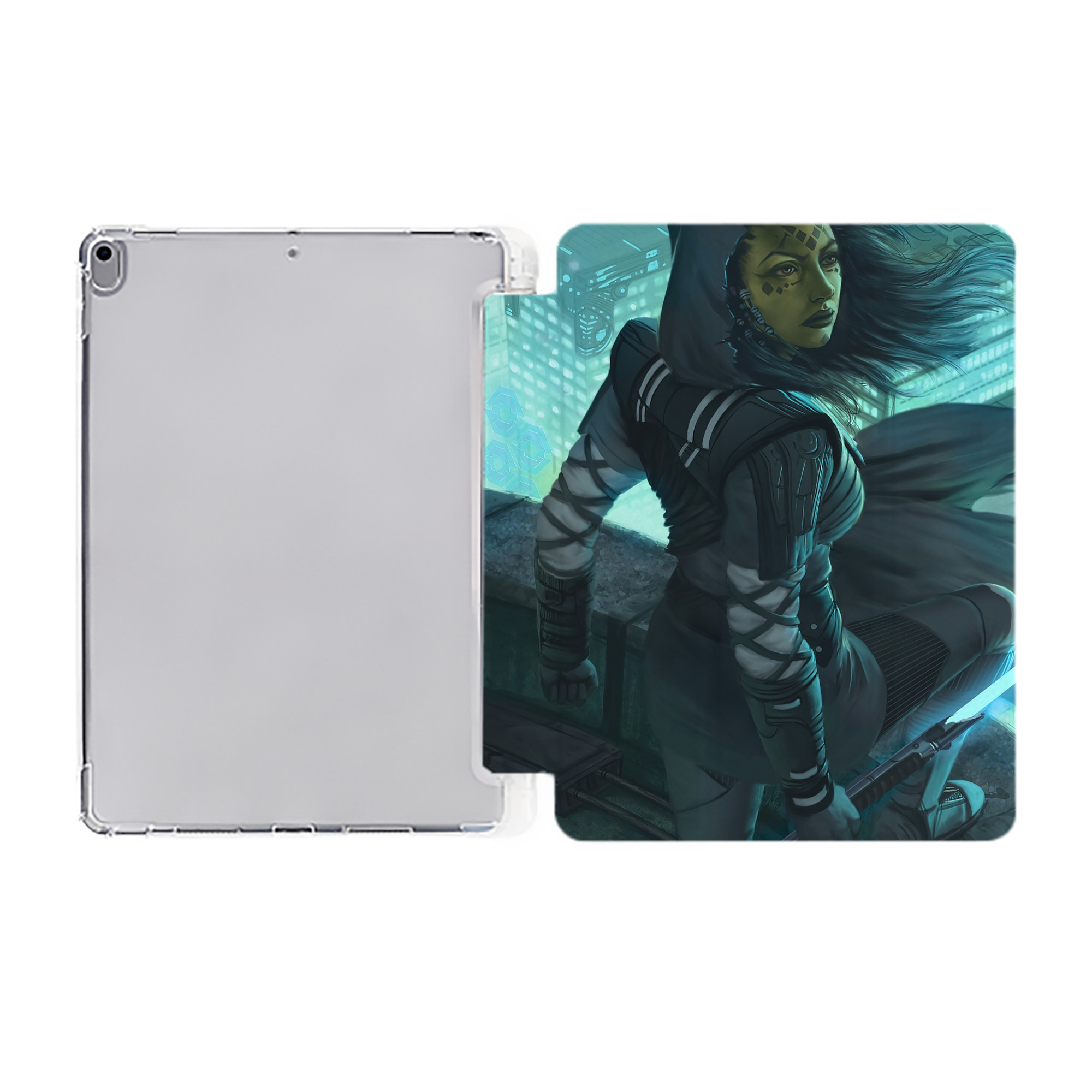 （画像用） スター・ウォーズ Star Wars IPad ケース ペン収納付き 三つ折りスタンド PUレザー×シリコン 対応機種9.5/10.5/10.9インチ